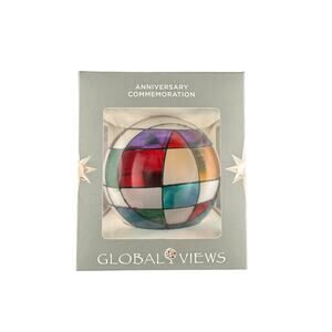 Global Views Stained Glass Holiday Christmas Tree Ornament NIB